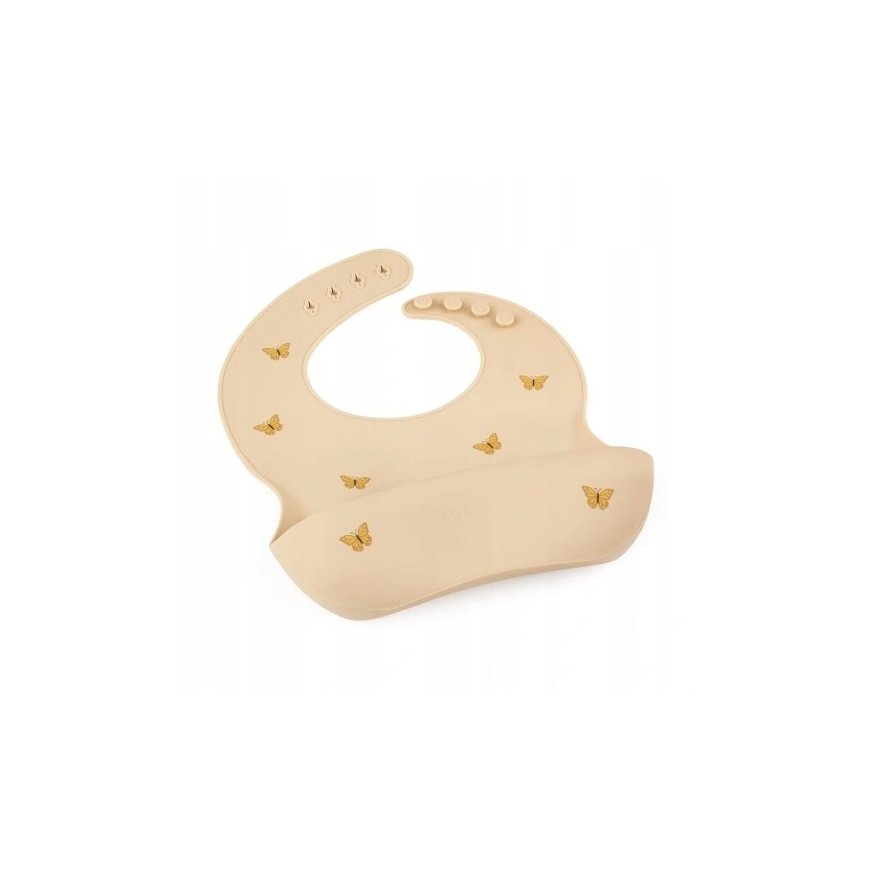 Petite&Mars Sam - silicone bib | Sand butterfly