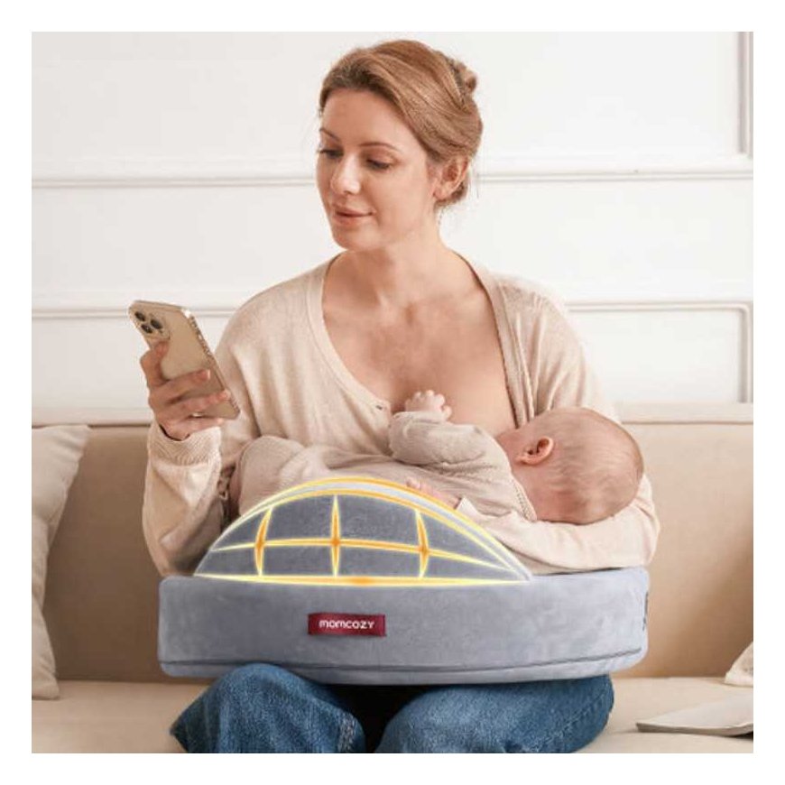 MOMCOZY EXCLUSIVE MEMORY FOAM NURSING PILLOW, Gray