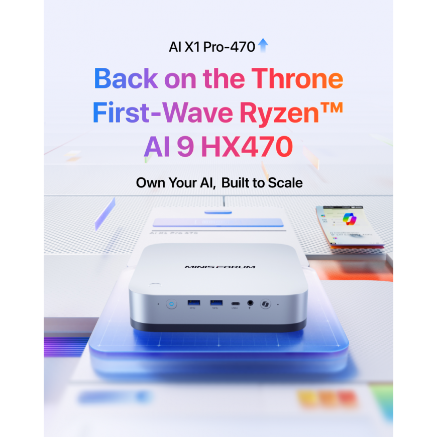 „Minisforum NAS N5 Pro Ryzen AI 9HX“, 0+128 – 2