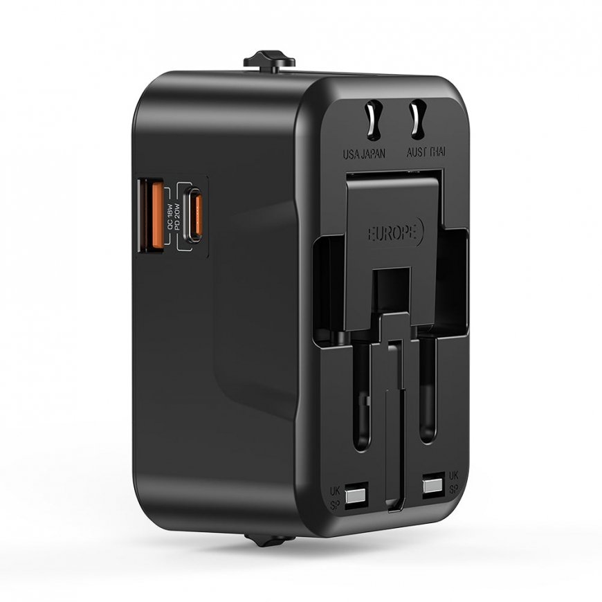 UNITEK P1120ABK01 pistorasia-adapteri Universaali musta – 5
