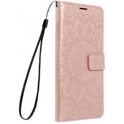 Forcell Oem MEZZO Book case designed for Samsung Galaxy S21 FE in mandala rose gold color.
