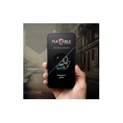 Forcell Flexible Nano Glass 5D Samsung Galaxy S24 Ultra: musta (Hot Bending) yhteensopiva sormenjälkilukija.