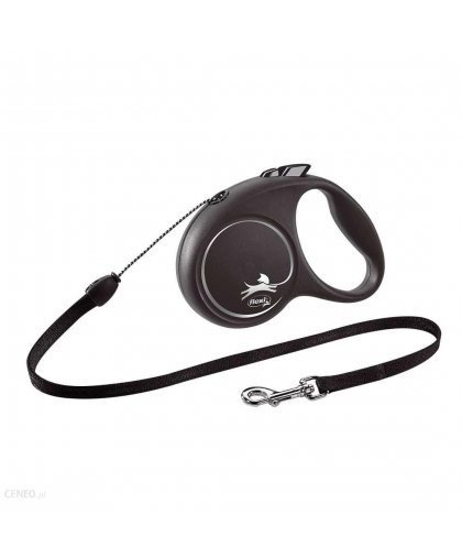 FLEXI Smycz automatyczna Black Design S 5 m czarny