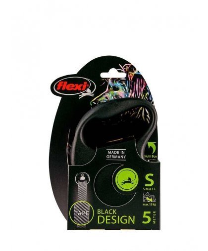 FLEXI Smycz automatyczna Black Design S 5 m czarny – 2