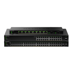 NETGEAR S350 seeria 8-portine Gigabit Ethernet PoE+ nutikas hallatav Essentials lüliti koos 2 eraldi SFP pesaga