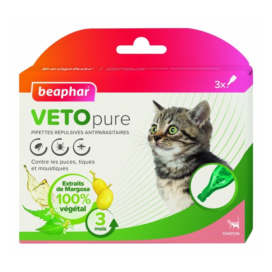 Pilieni pret blusām, ērcēm kaķiem - Beaphar Spot on Veto pure, 3 – 2