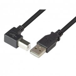 Techly ICOC U-AB-10-ANG USB-kaapeli USB 2.0 1 m USB A USB B musta