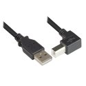Techly ICOC U-AB-10-ANG USB kabelis USB 2.0 1 m USB A USB B Juoda Techly ICOC U-AB-10-ANG USB kabelis USB 2.0 1 m USB A USB B Juoda