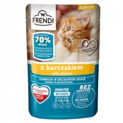 FRENDI Junior gabaliņi mērces ar vistu, 100g kaķim