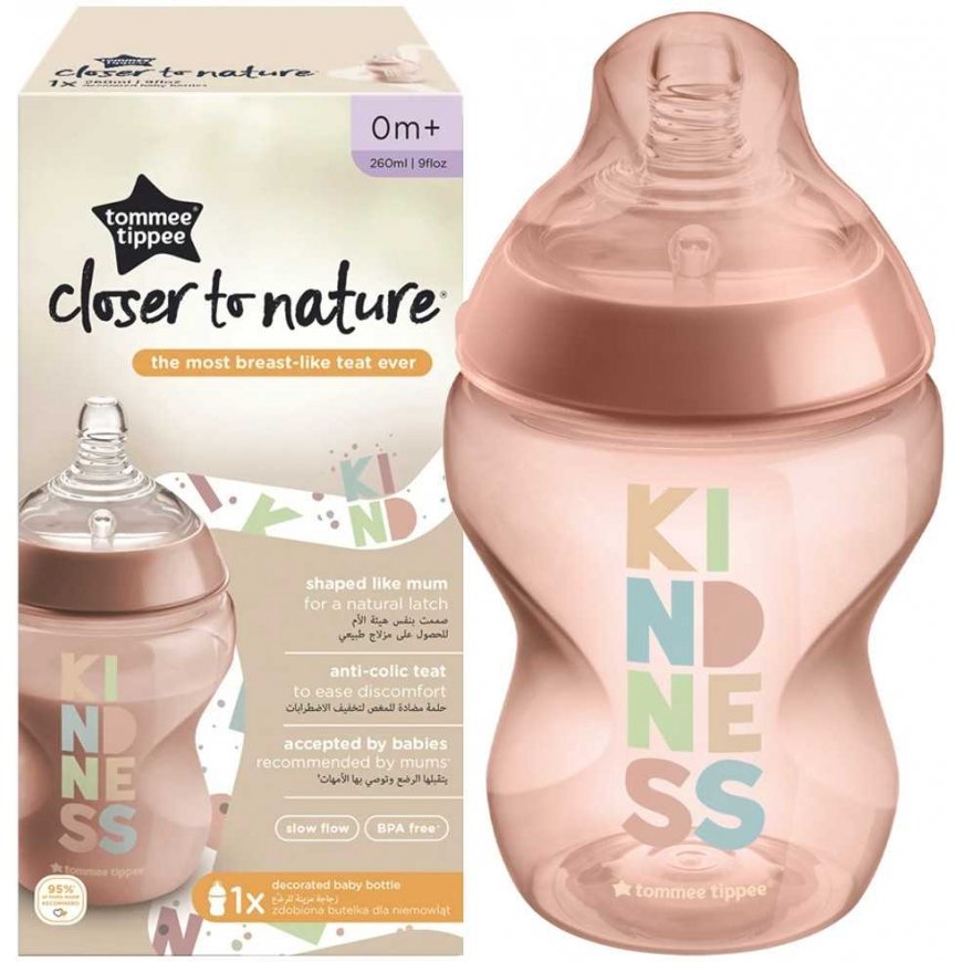 TOMMEE TIPPEE decorated bottle, 260 ml, 0 months+, 42250202 – 2