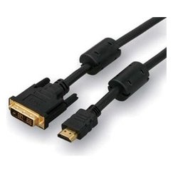 Videokaabel DVI (18+1) M - HDMI M, 3m, kullatud ühendused, must, logo blisteris
