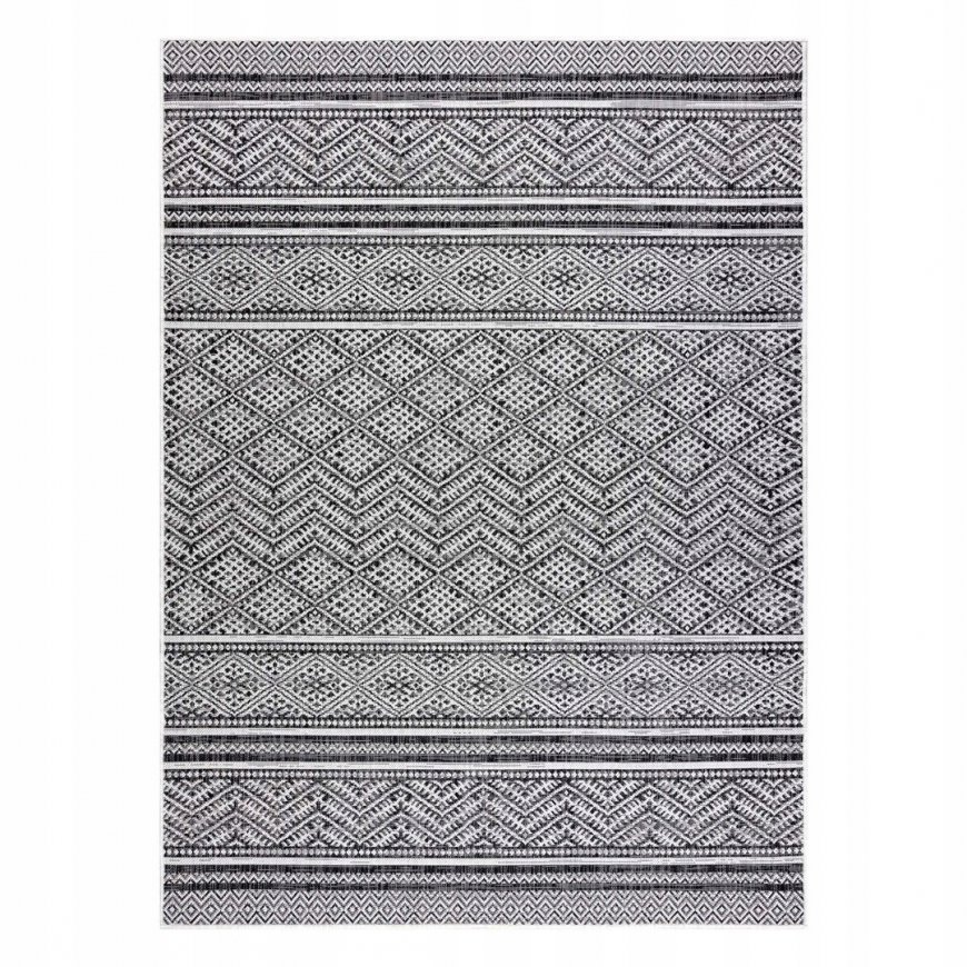 VINEA Black Boho Style Rug 120x170 by Hakano