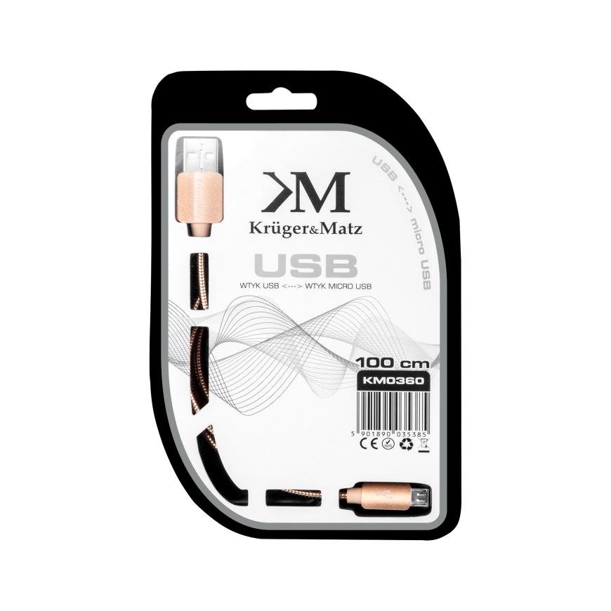 Kruger & Matz USB - микро USB кабель 1м