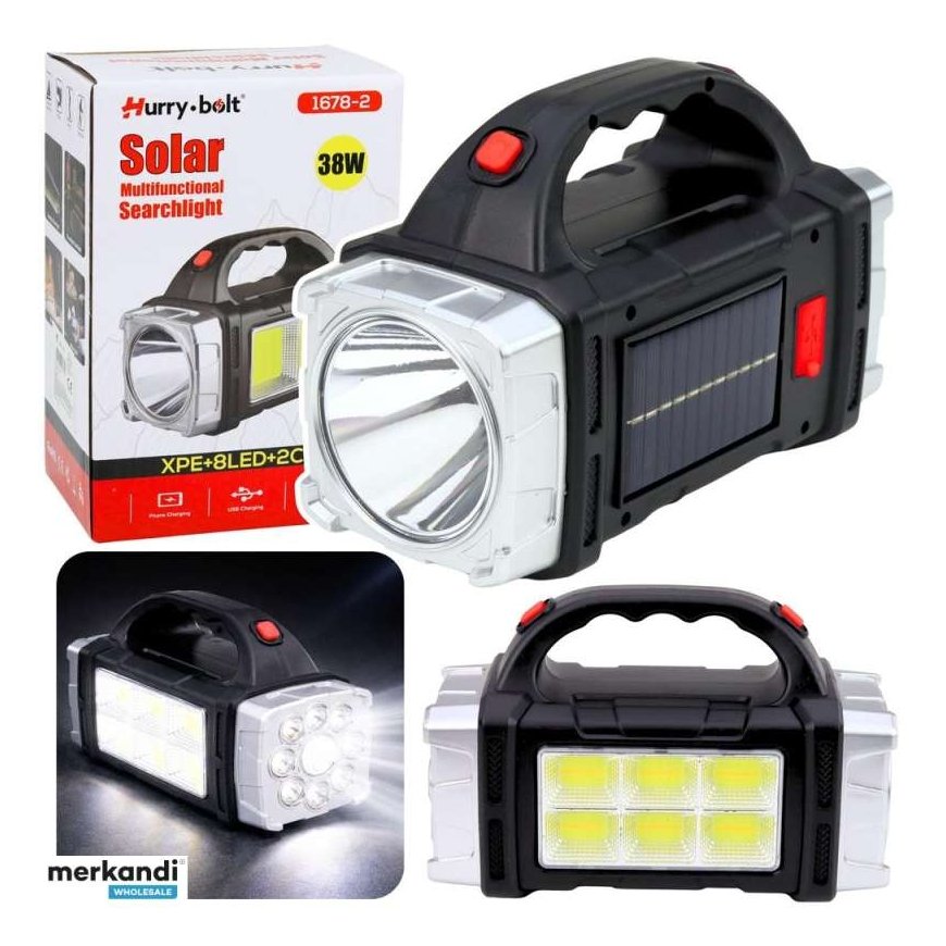 Lean HB-1678 38W multifunctional wide-angle LED solar flashlight