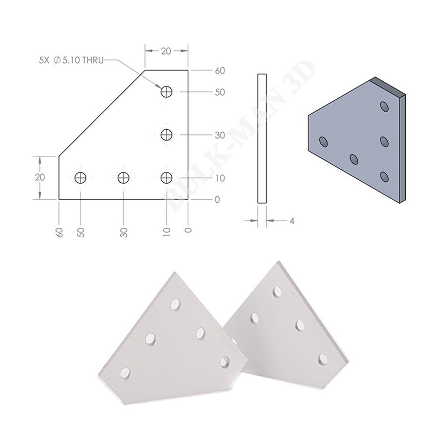 V Slot Connector Plate Drill 90 Degree Angle - Silver – 2