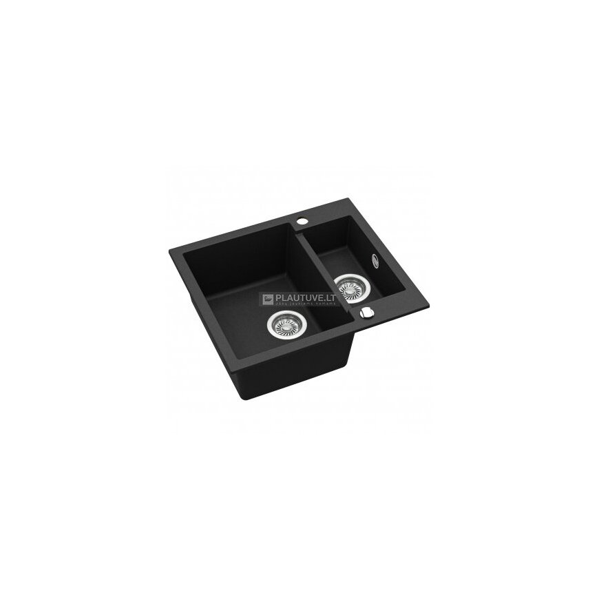 Compotexa Stone Composite Sink HELIKA Tessa SQT150AW, Silicsana color: Black | Black metallic 601