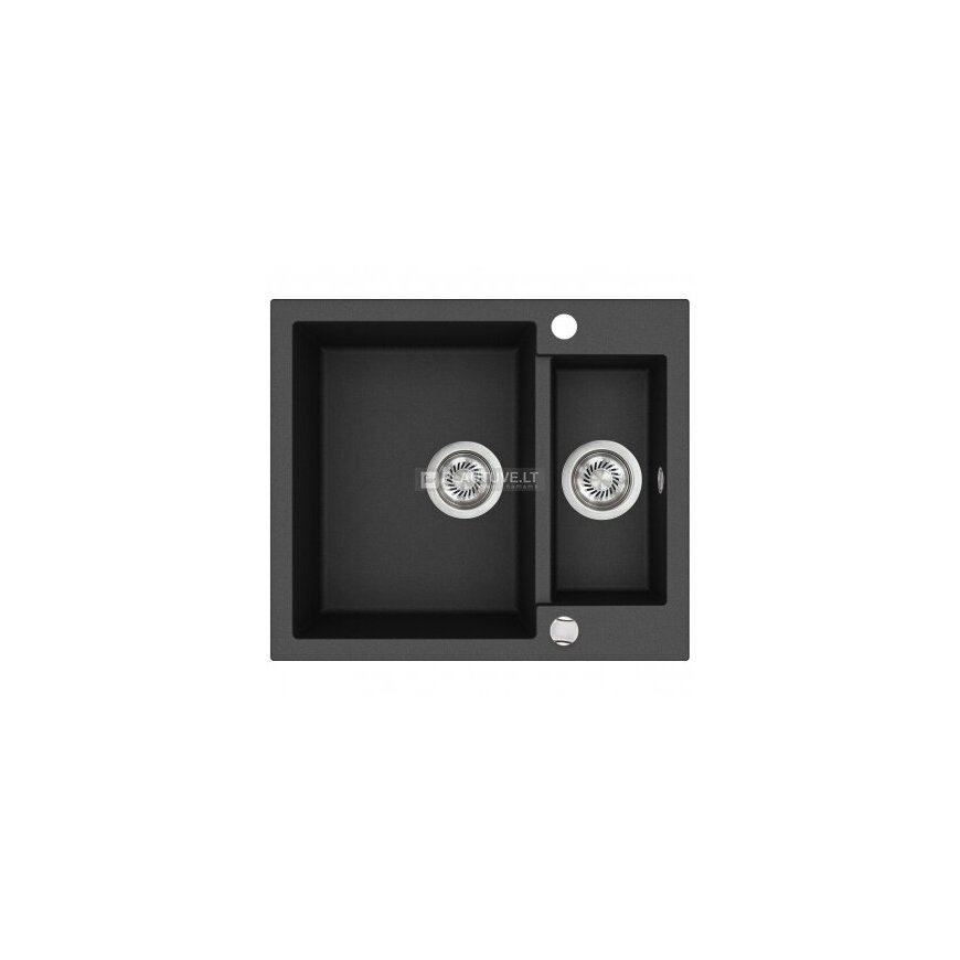 Compotexa Stone Composite Sink HELIKA Tessa SQT150AW, Silicsana color: Black | Black metallic 601 – 2