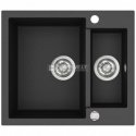 Compotexa Stone Composite Sink HELIKA Tessa SQT150AW, Silicsana color: Black | Black metallic 601 Compotexa Stone Composite Sink HELIKA Tessa SQT150AW, Silicsana color: Black | Black metallic 601