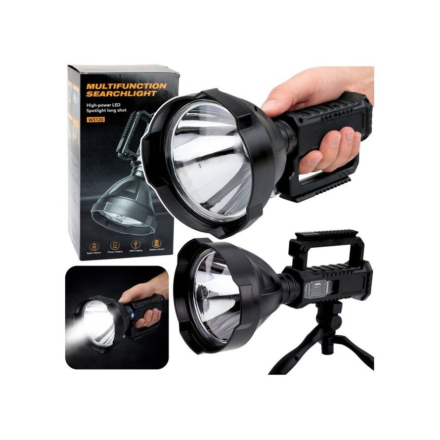 Lean Suur taskulamp kolbaga, LED prožektor, W5120, väline akulla, 31 cm