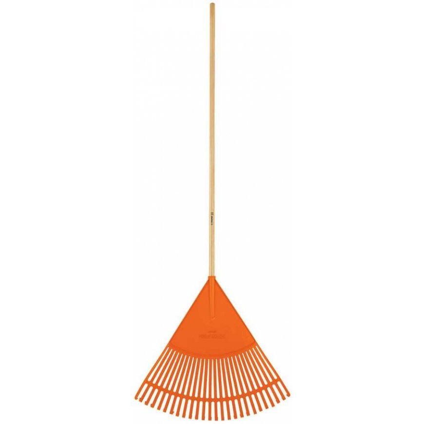 Truper Leaf Rake, 26 Flexible Plastic Tines, Wooden Handle, 122 cm – 2