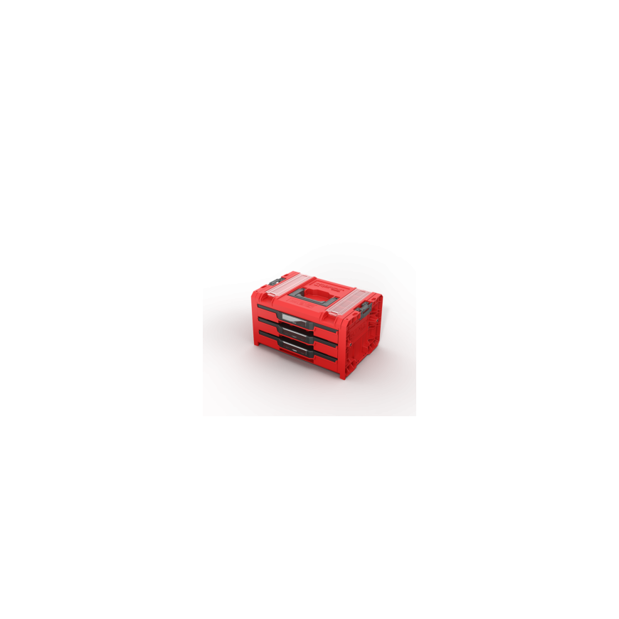 Q-Brick tööriistakast sahtlitega Qbrick System PRO 2.0 DRAWER 3 TOOLBOX PROFI EXPERT Punane Ultra HD Custom