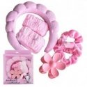 Ecarla EU Set of Cosmetic Headbands and Wristbands, White Leopard Print O540BSZ Ecarla EU Set of Cosmetic Headbands and Wristbands, White Leopard Print O540BSZ