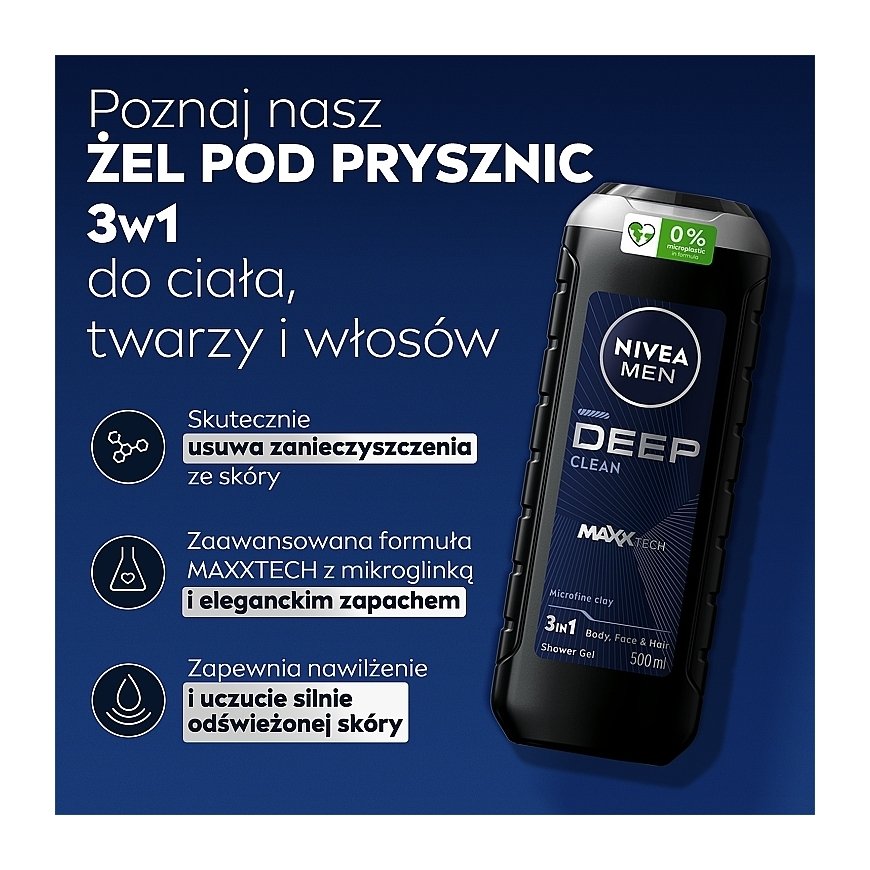 Гель для душа Nivea Men Deep Clean 500 мл