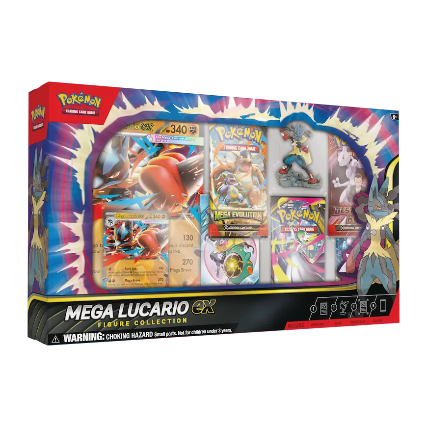 Espanjalaiset Pokémon Mega Lucario Ex Blister -setin keräilypaketit