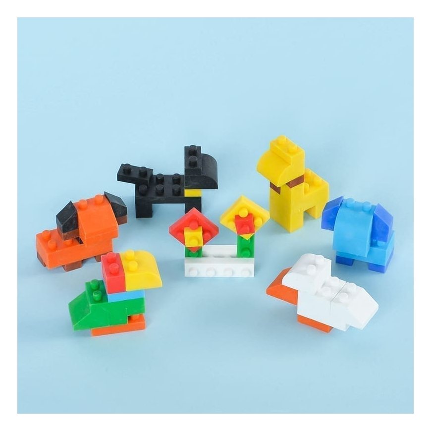 IWAKO puzzle erasers set "Block Animal Land" – 2