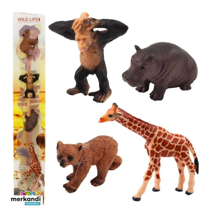 Lean Toys Realistic Wild Animal Figures 6-9 cm, 4 pcs.