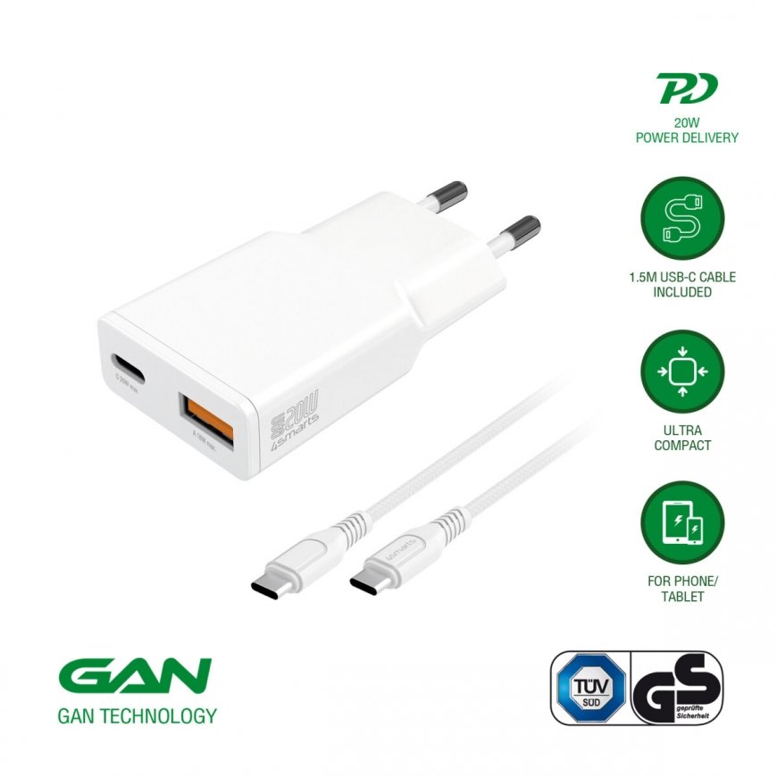 4smarts 541509 mobile device charger Universal White AC Fast charging Indoor – 5