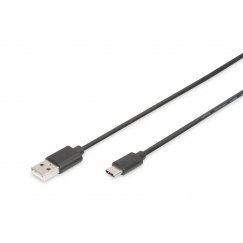 Digitus AK-300154-010-S USB кабель USB 2.0 1 m 2 x USB A USB C Черный