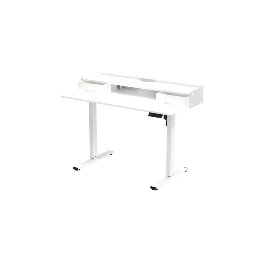 Spacetronik Electrically Adjustable Desk with Shelves SPEF133WW
