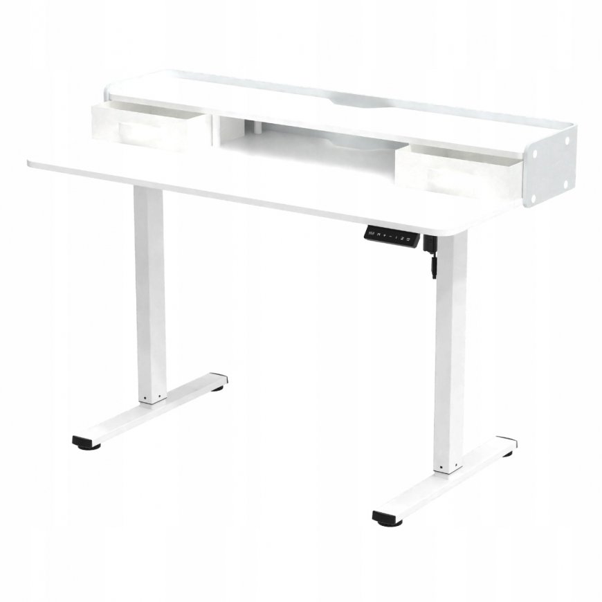 Spacetronik Electrically Adjustable Desk with Shelves SPEF133WW – 2