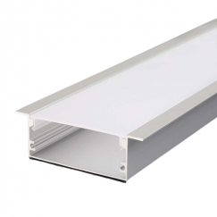 V-tac LED recessed profile with cover, silver color, 2m