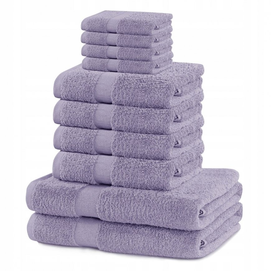 RESTILO-pyyhe MARINA, lilassa värissä, klassisessa tyylissä, materiaalityyppi - tekstiili, puuvilla, 2*70x140+4*50x100+4*30x50 – 2