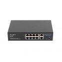 Lanberg RSFE-8P-2GE-120 tinklo komutatorius Ne-valdomas Gigabit Ethernet (10/100/1000) Maitinimas pe