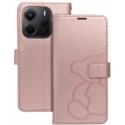 Greengo Oem MEZZO grāmatu vāks, kas paredzēts Xiaomi Redmi Note 14 4G (GLOBAL - 164,84mm x 78,15mm x 8,16mm), teddy bear rozā ze