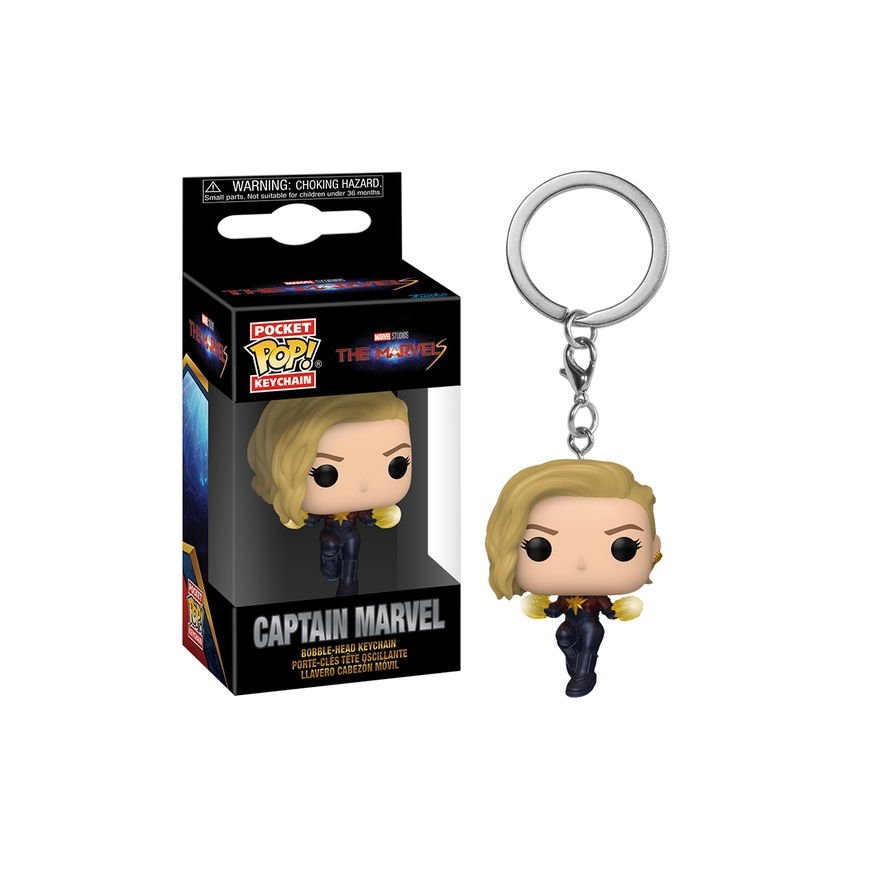 FUNKO POP! Keychain: The Marvels - Captain Marvel, ~10 cm