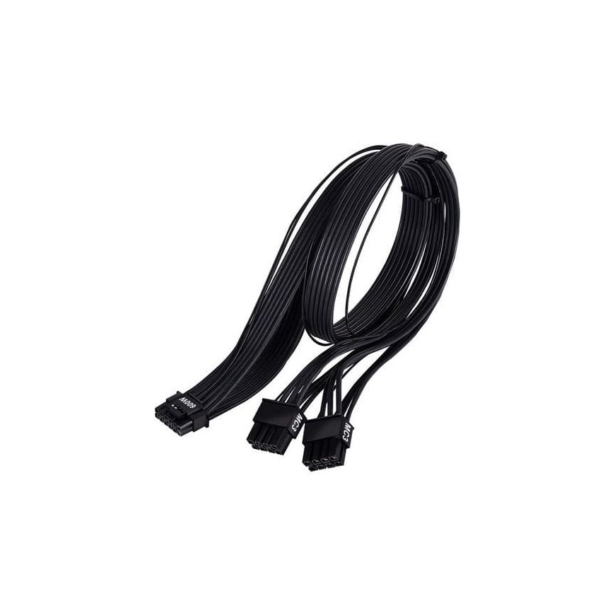 Akasa 8 kontaktin muunnoskaapeli 2x 4+4 liittimiin, EPS/ATX yhteensopiva - Musta, 20 cm – 2