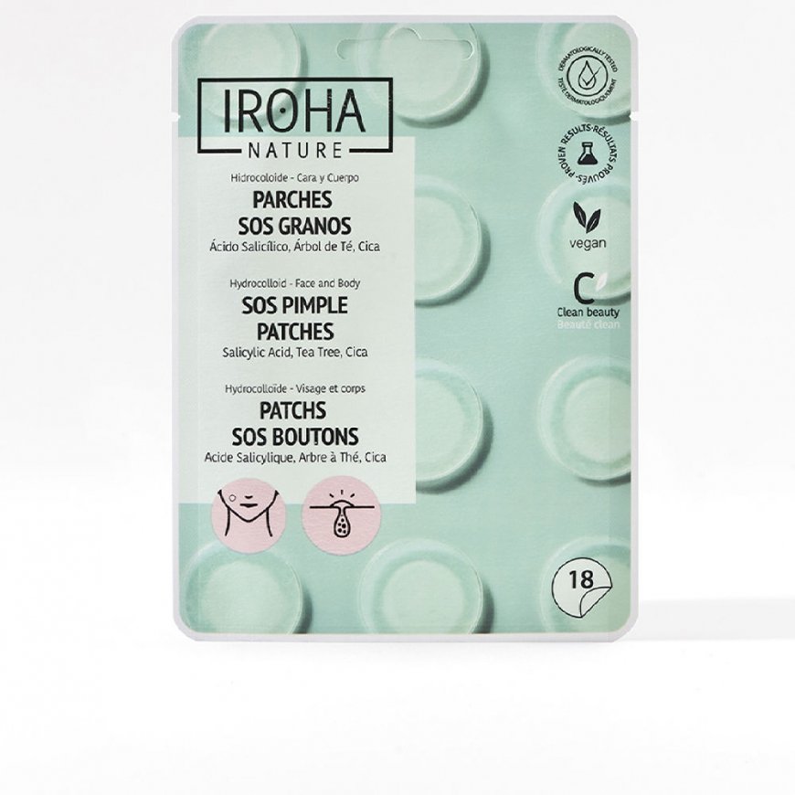 Iroha Nature Hydrocolloide Face & Body SOS Pimple Patches hidrokoloidinilised plaastrid akne vastu salitsüülhappega, 1 tk. – 2