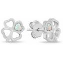 Brilio Silver Silver Earrings Four-Leaf Clover with White Opal EA1253W Brilio Silver Silver Earrings Four-Leaf Clover with White Opal EA1253W