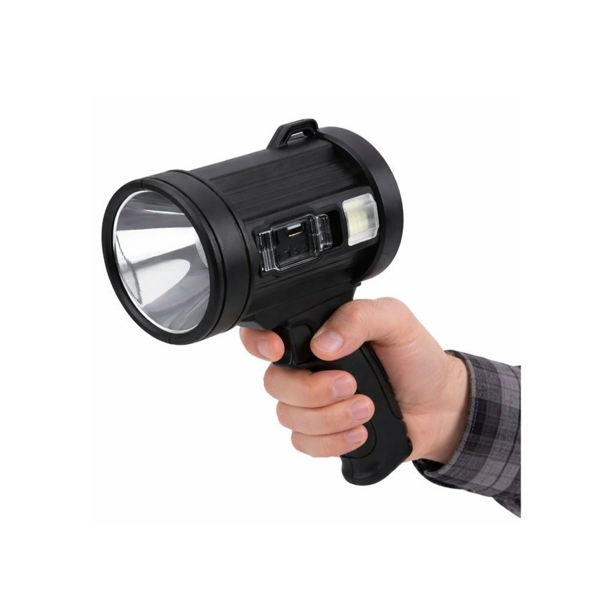 Lean LED Solar Searchlight Flashlight 6 Modes Powerbank Interchangeable Filters