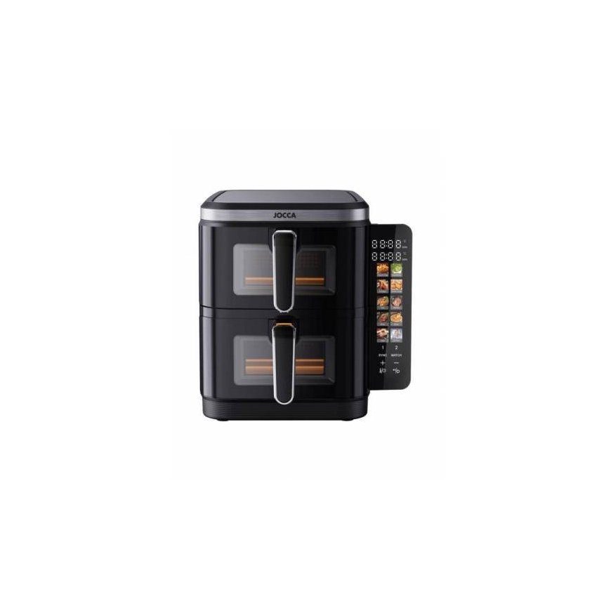 Double hot air fryer with windows and color display Jocca 2496 11L black – 2
