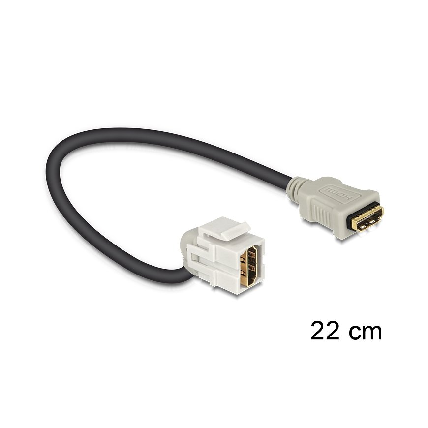 DeLOCK HDMI - HDMI, 0.22m HDMI кабель 0,22 m HDMI Тип A (Стандарт) Черный