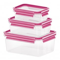 EMSA 515584 indas maistui laikyti Stačiakampio formos „Box“ Žalia, Permatomas 3 vnt
