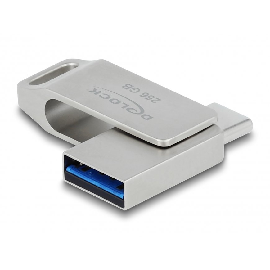 DeLOCK 54008 USB atmintukas 256 GB USB Type-A / USB Type-C 3.2 Gen 1 (3.1 Gen 1) Pilka