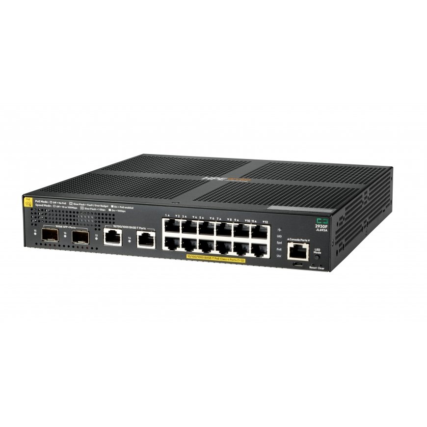HPE Aruba Networking 2930F 12G PoE+ 2G/2SFP+ Switch – 2