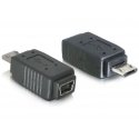 DeLOCK Adapter USB micro-B male to mini USB 5-pin mini USB 5p Melns
