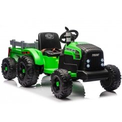 Lean Cars Akumuliatoriline traktor haagisega roheline